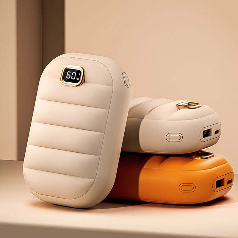 2 In 1 Portable Hand Warmer 4000MAH Double-sided Heating Hand Warmer Mini Heater Hand Warmer Electric Type C Rechargeable (image for) 2 In 1 Portable Hand Warmer 4000MAH Double-sided Heating Hand Warmer Mini Heater Hand Warmer Electric Type C Rechargeable